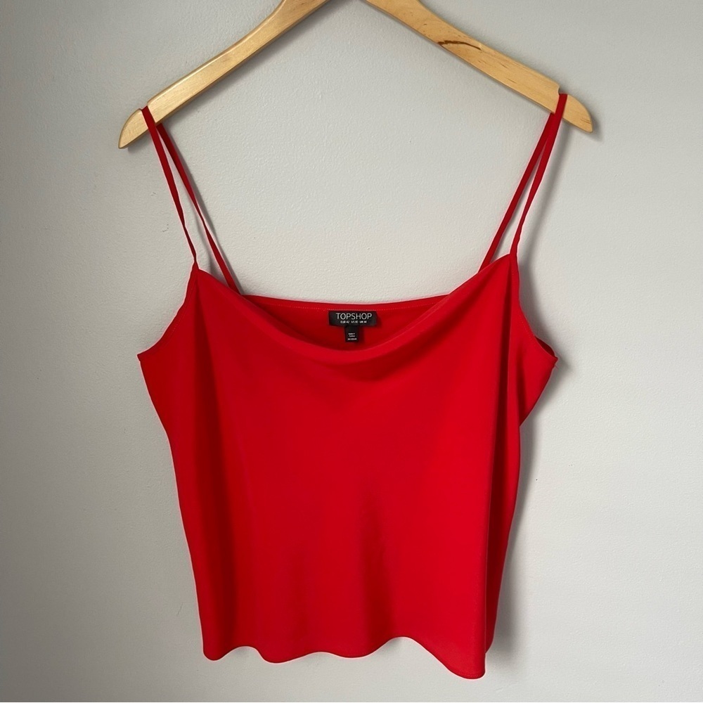 Topshop Draped Red Cami tank top Size 10